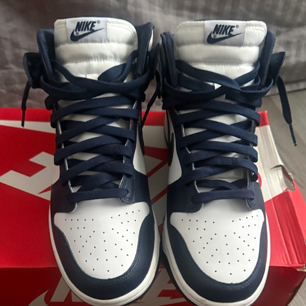 Nike High-Top Sneakers in White and Navy